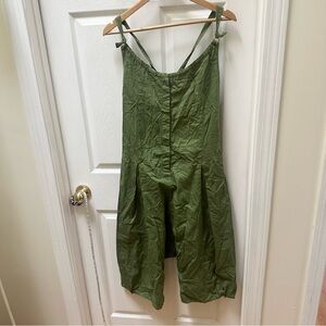 Lurdes Burgada Olive Green Sleeveless jumpsuit barrel wide leg cropped cropped S